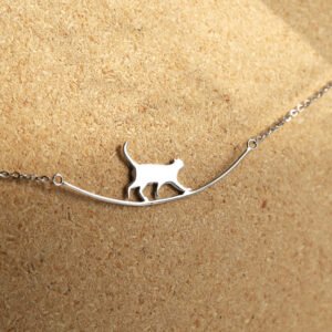 Elegante Katzen-Halskette aus 925 Sterling Silber – Filigraner Katzenanhänger