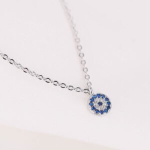 Minimalistische Evil Eye Halskette aus 925 Sterling Silber