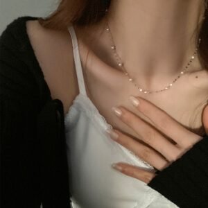 Elegante Perlen-Halskette aus 925 Sterling Silber