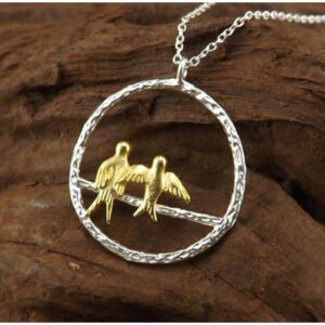 925 Sterling Silber Halskette mit Vogelanhänger – Symbol für Freiheit & Liebe