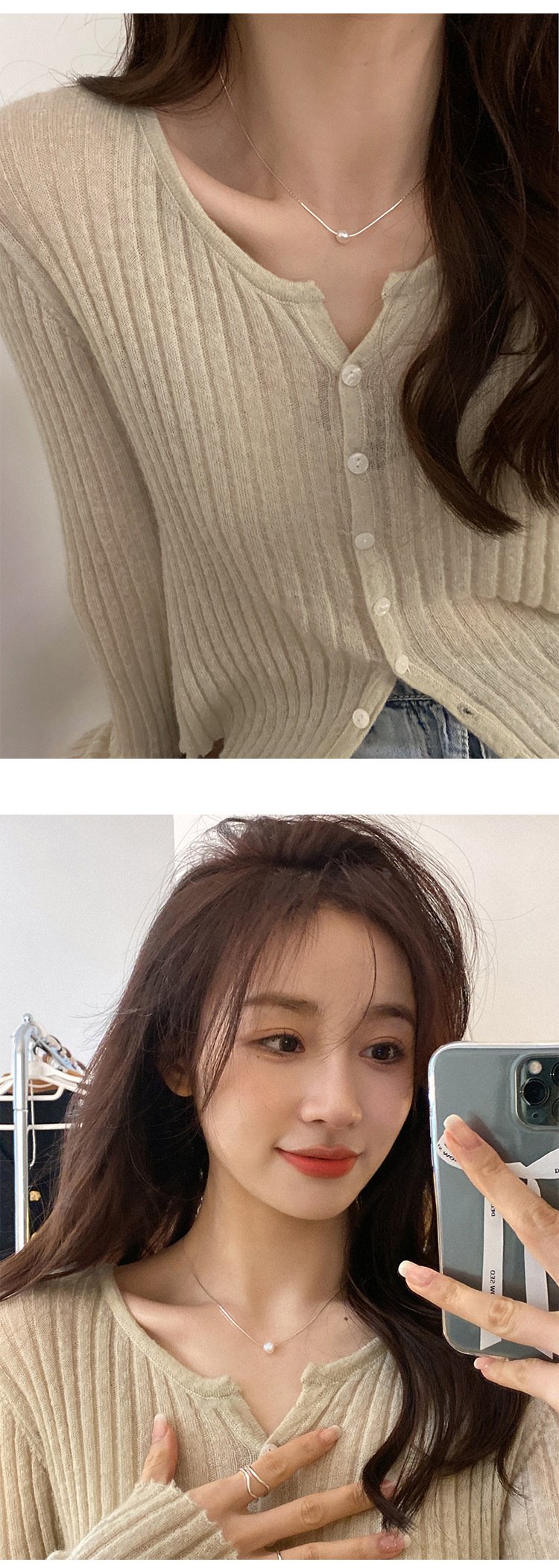 Zarte Perlen-Halskette aus 925 Sterling Silber – Minimalistische Eleganz – Bild 10